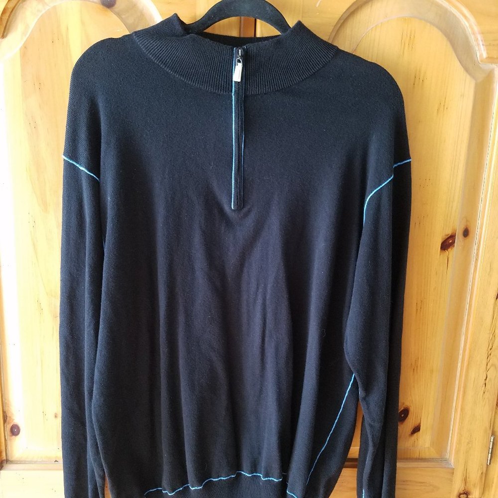 Peter Millar Men’s Sz Large Cotton Cashmere Blend 1/4 Zip Pullover Sweater